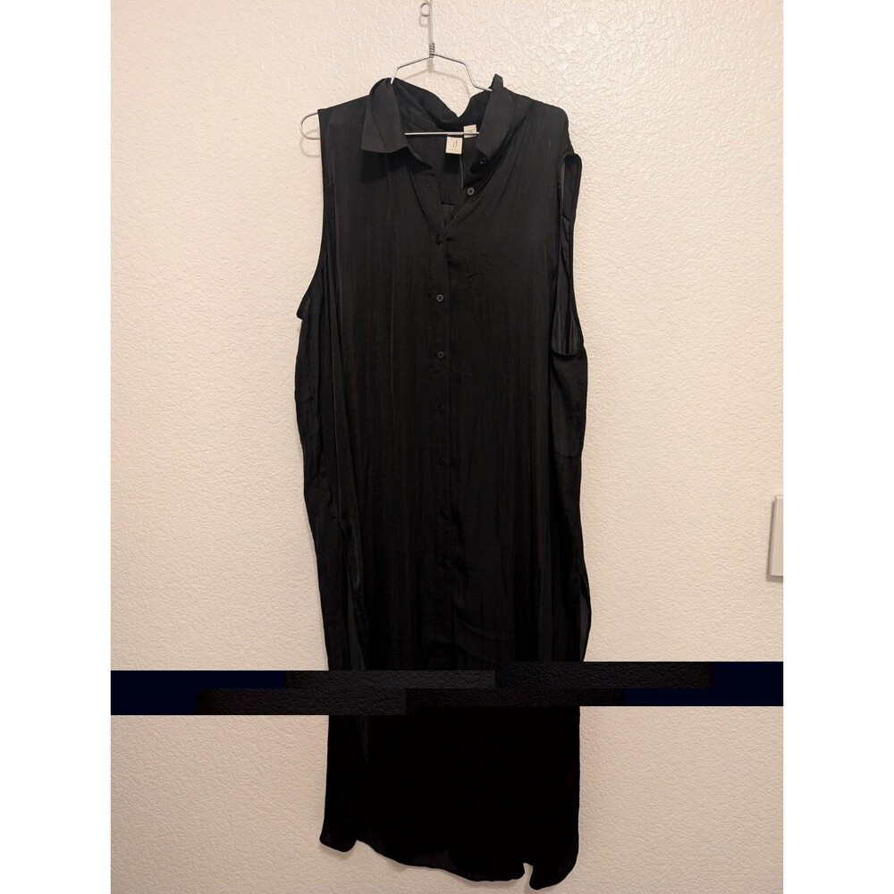 Joie Black Sleeveless Duster/Long Blouse XL